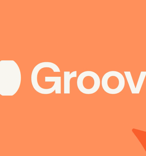 Identidade visual da Groover usada na curadoria Rap Growing x Groover
