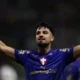 Flaco López comemora gol do Palmeiras contra o Santos pela Copa do Brasil