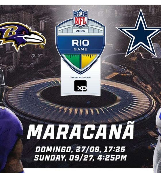 NFL no Rio: arte do jogo entre Baltimore Ravens e Dallas Cowboys no Maracanã