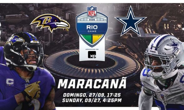 NFL no Rio: arte do jogo entre Baltimore Ravens e Dallas Cowboys no Maracanã