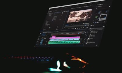 Tela de edicao de video representa ferramentas de IA para criadores no YouTube
