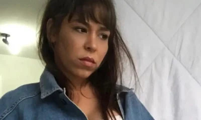 Flora Matos no lançamento de Disco Voador 4