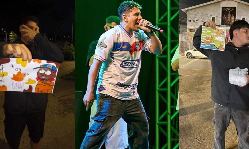 Kael MC durante passagem pelo circuito de batalhas de rima do Sudeste