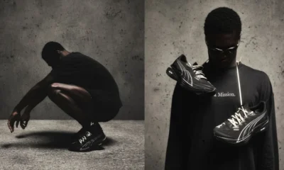 Modelo apresenta tênis da colaboração Represent 247 x Puma