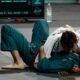 Atletas durante combate de jiu-jitsu