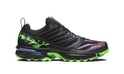 Feid x Salomon ACS NEXXT The Green Star em preto e verde Ferxxo