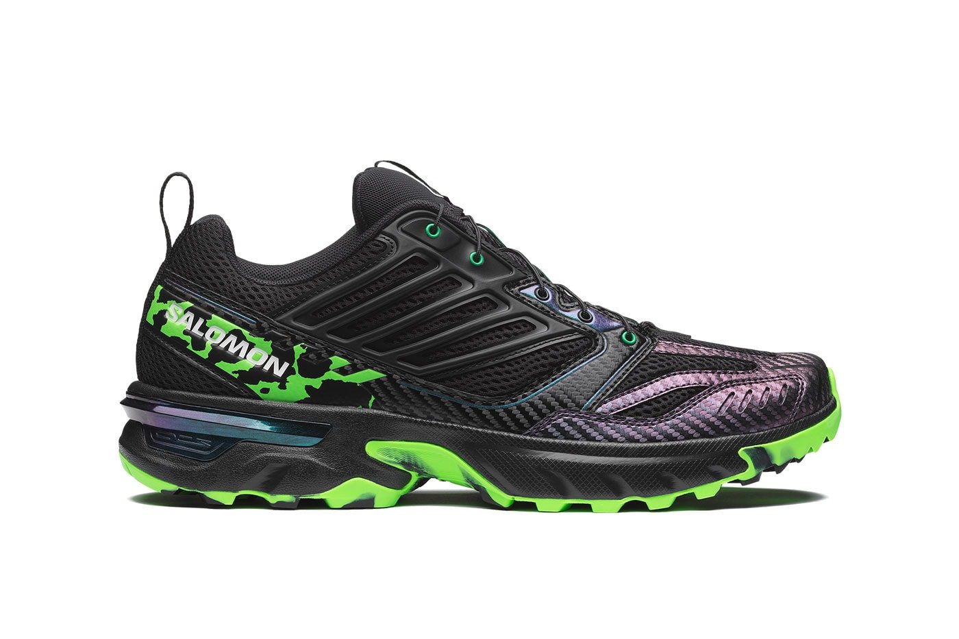 Feid x Salomon ACS NEXXT The Green Star em preto e verde Ferxxo
