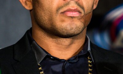 José Aldo em coletiva de imprensa do UFC em Londres em 2015, fotografia de arquivo