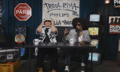 NOG e Negra Li durante episódio do programa Troca Rima