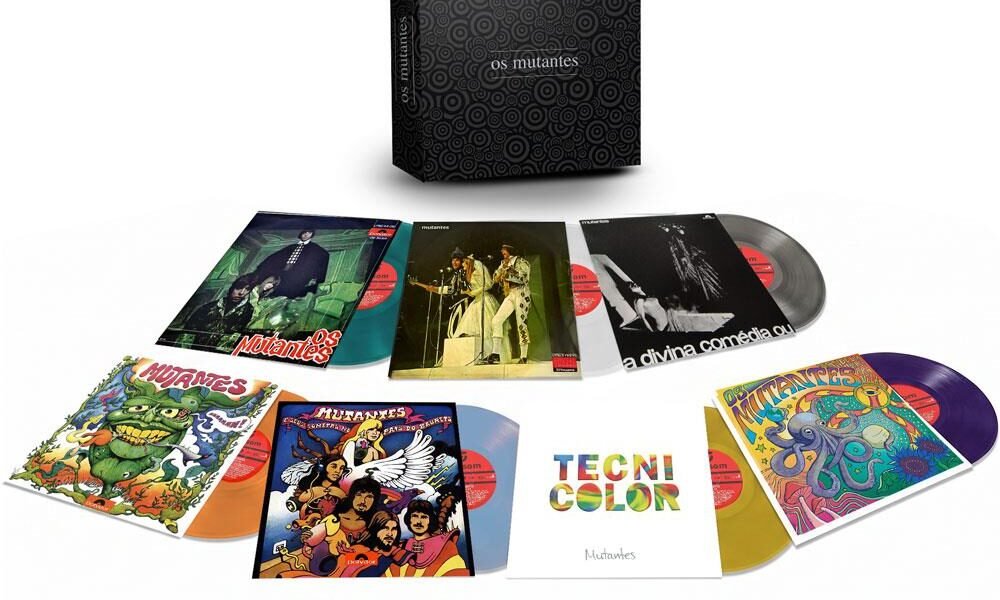 Box de Os Mutantes com sete LPs coloridos em edição limitada