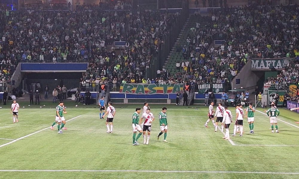 Jogo do Palmeiras contra o River Plate visto da arquibancada