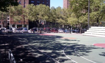 Quadra de basquete Rucker Park no Harlem, em Nova York, fotografada em 2008